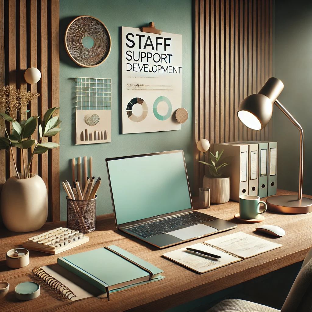 dall·e 2025-03-17 10.36.49 - a realistic, professional, and minimalistic design for a staff support and development website. the image features a modern workspace with soft teal a.webp