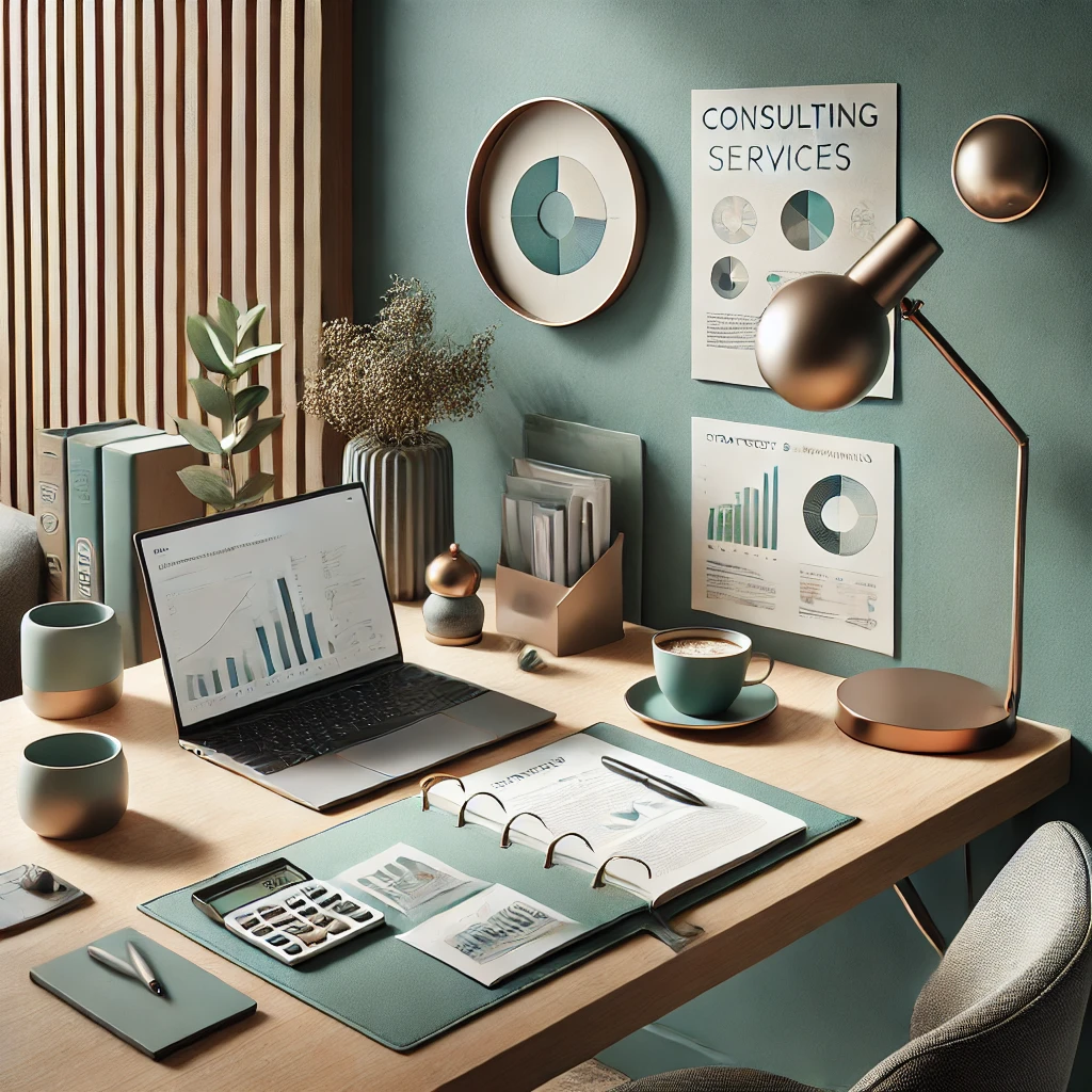 dall·e 2025-03-17 10.30.33 - a realistic, professional, and minimalistic design for a consulting services website. the image features a modern and elegant workspace with soft teal.webp