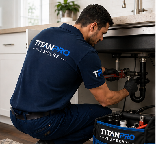 Professional plumber at work