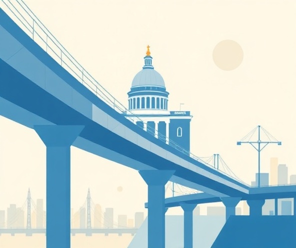 Abstract civic and transit infrastructure illustration