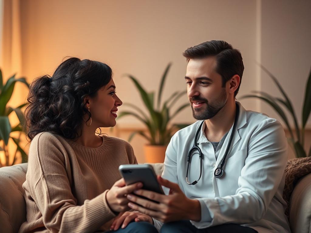 A close up shot of a therapist and a client