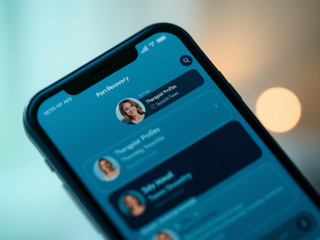 A close up shot of a smartphone displaying the Porn