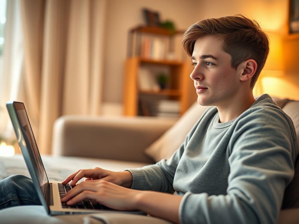 A close up shot of a person having a video