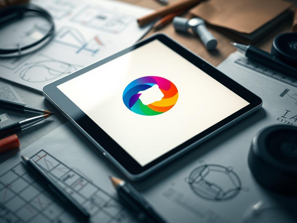 A hyper realistic close up shot of a vibrant logo