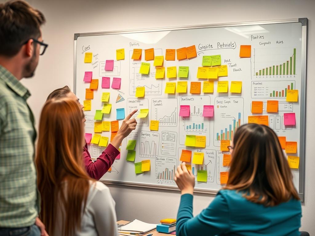 A hyper realistic close up shot of a marketing team