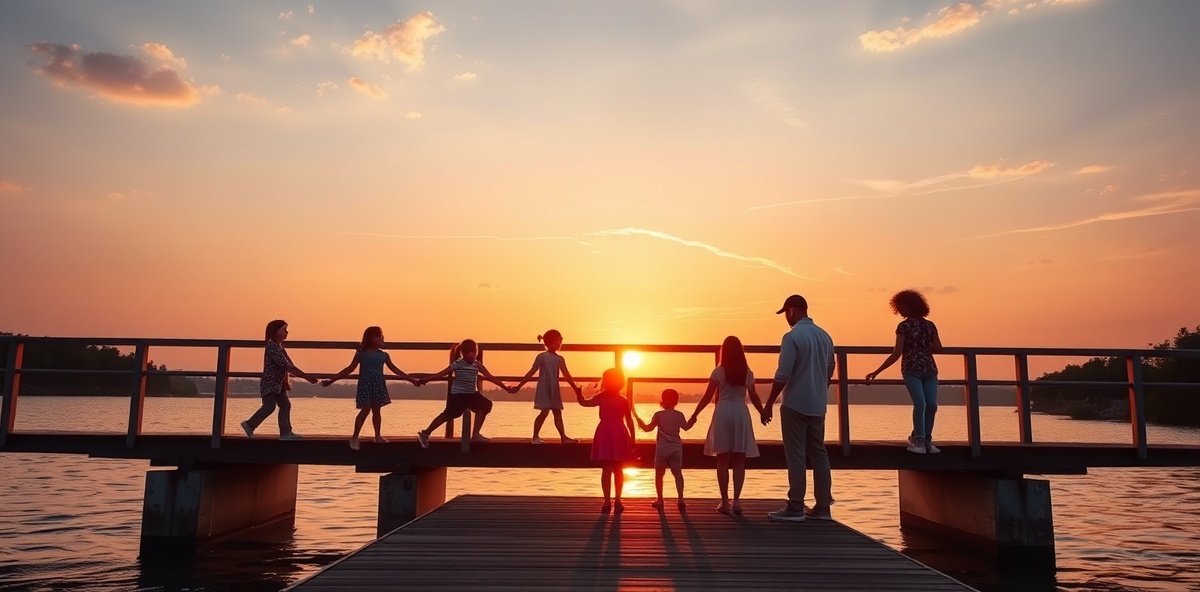 Bridge connecting diverse children and families in community