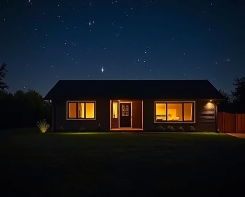 Suburban home before LED light installation