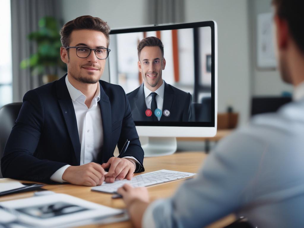 A close up shot of a professional recruiter in a