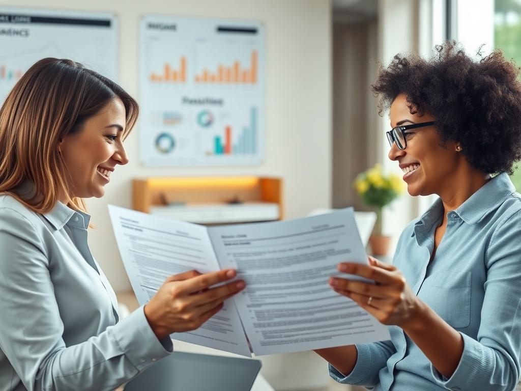 A hyper realistic close up shot of a client reviewing