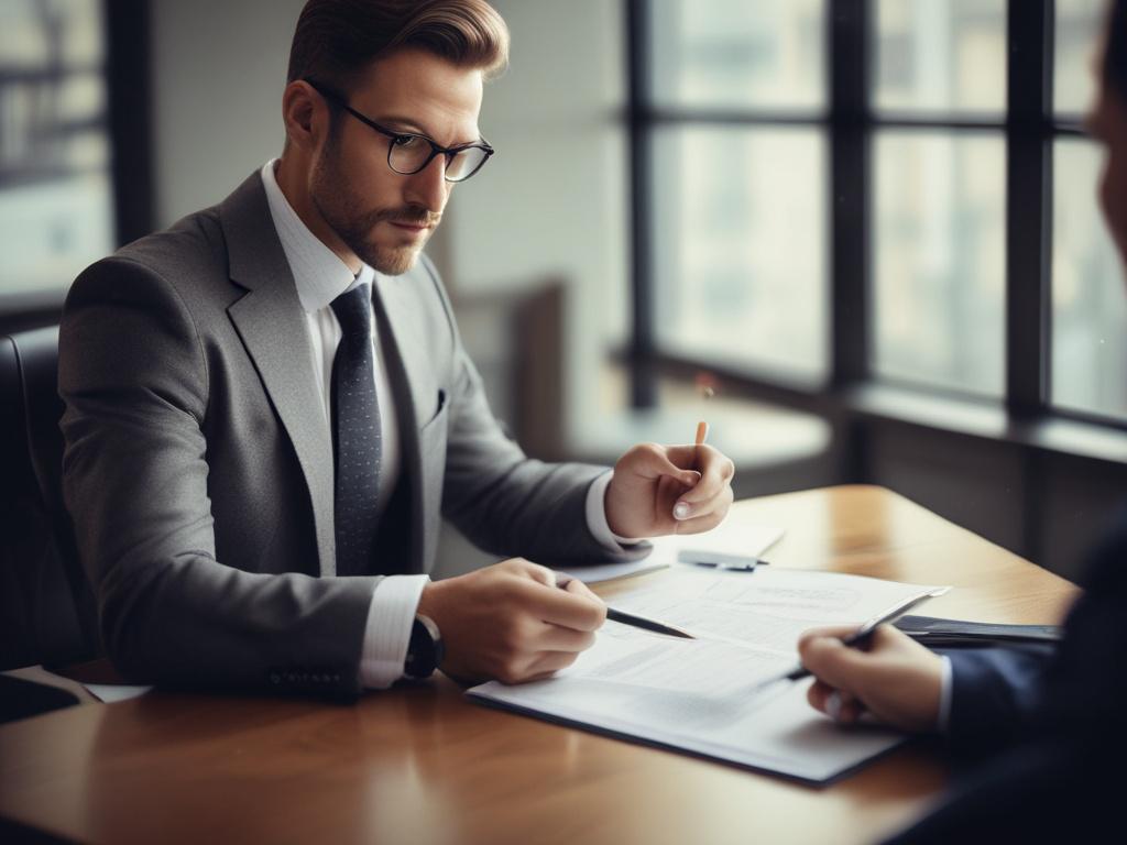 A close up of a business consultant discussing strategies with