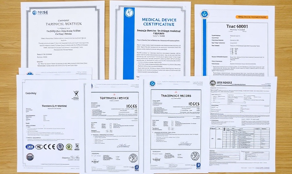 Medical device certification and compliance documentation with ISO standards