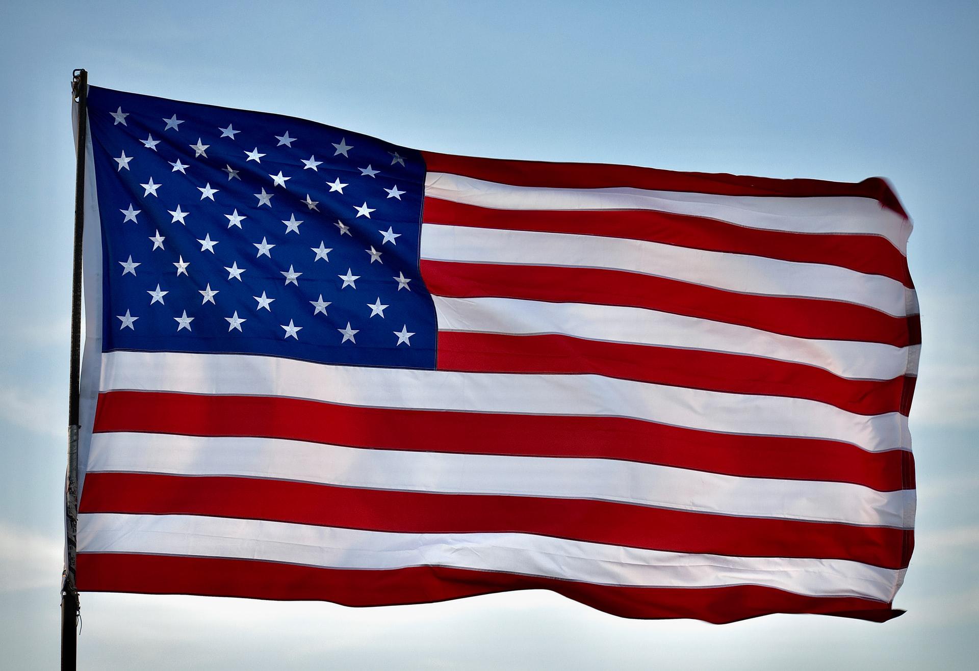 Waving American flag