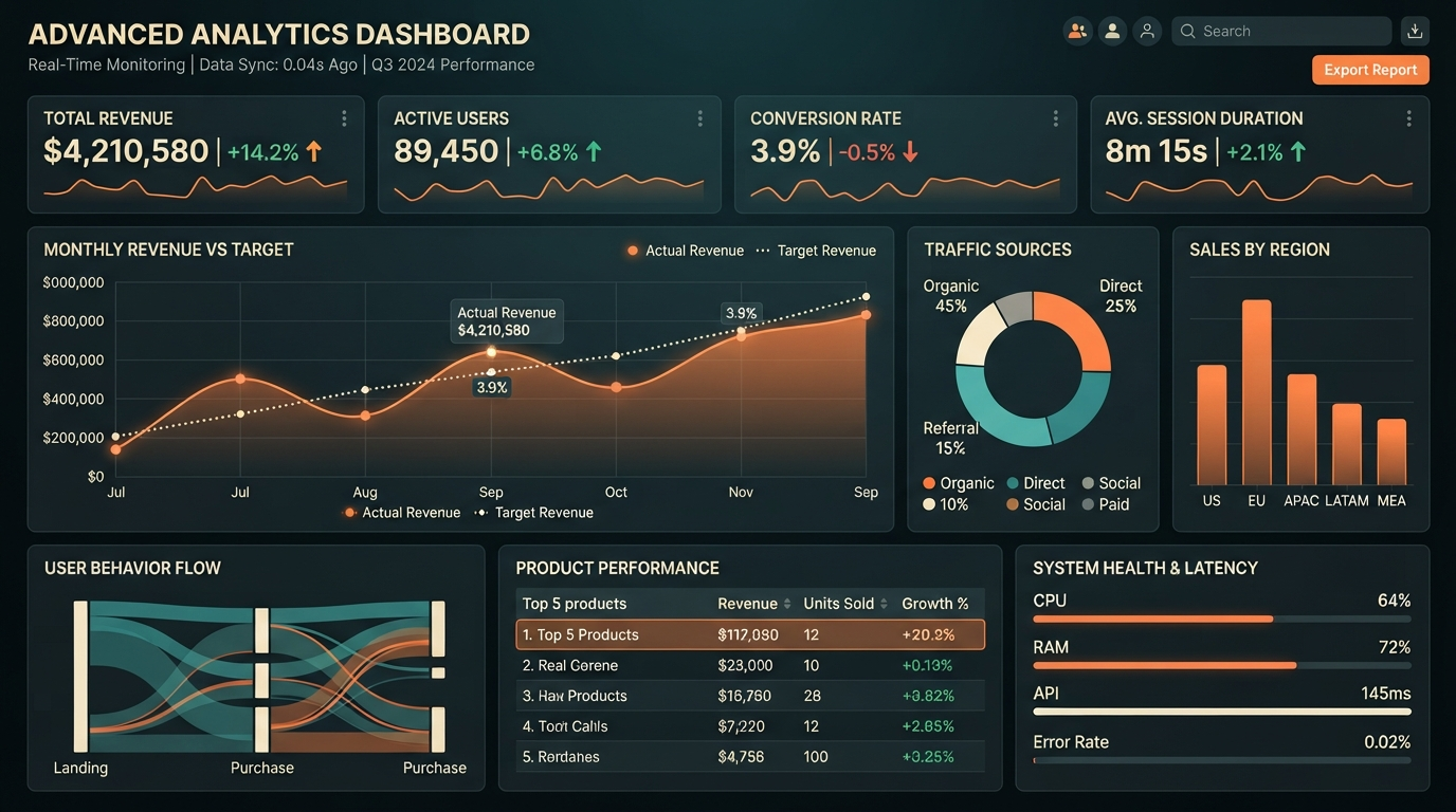 Analytics dashboard