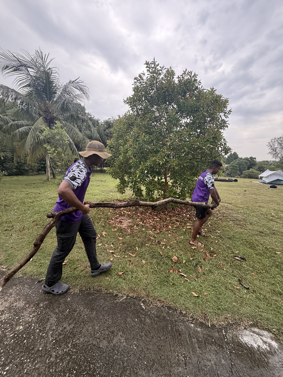 Corporate team participating in an outdoor team-building programme