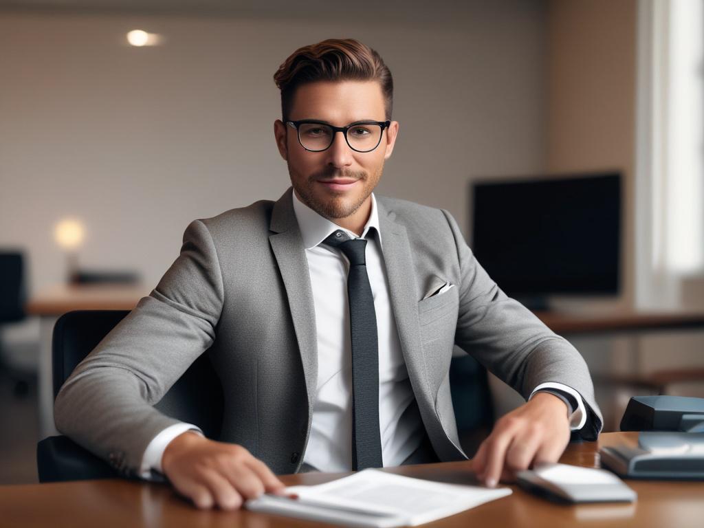 Close up shot of a confident business executive in a