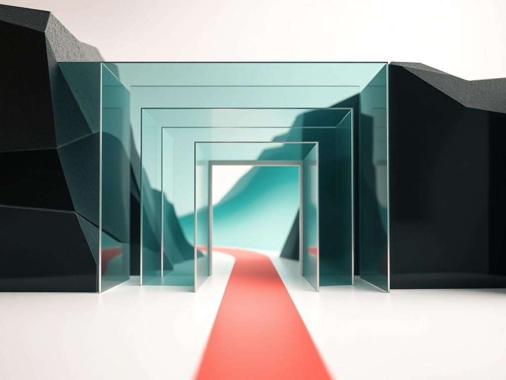 Architectural roadmap model connecting priorities, milestones, and a clear destination.