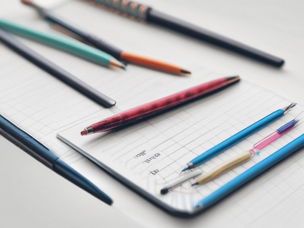 realistic close up shot of a weekly planner with colorful