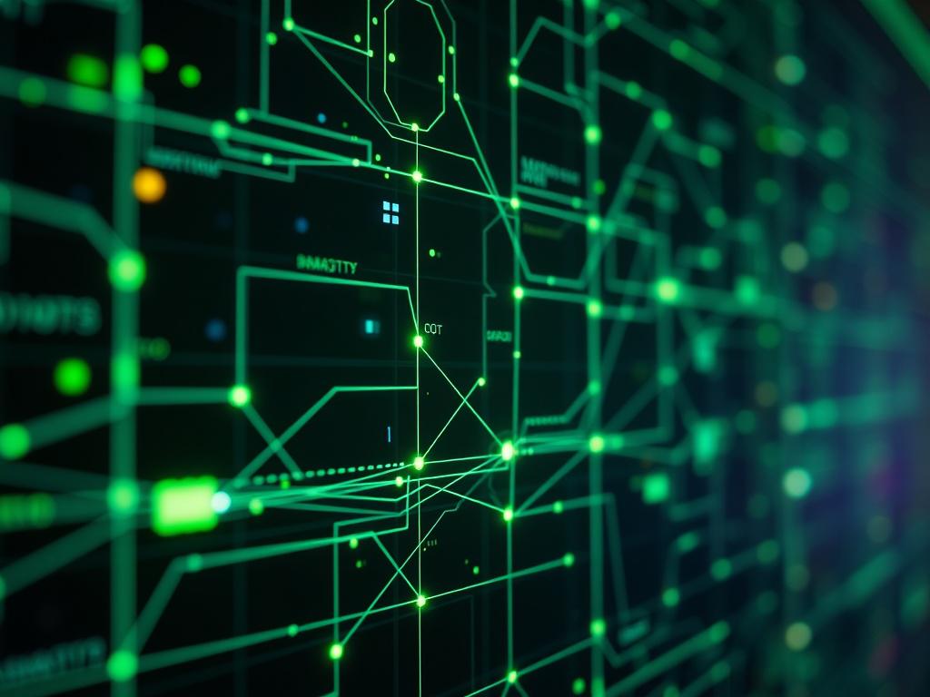 A close up shot of a modern digital network interface,