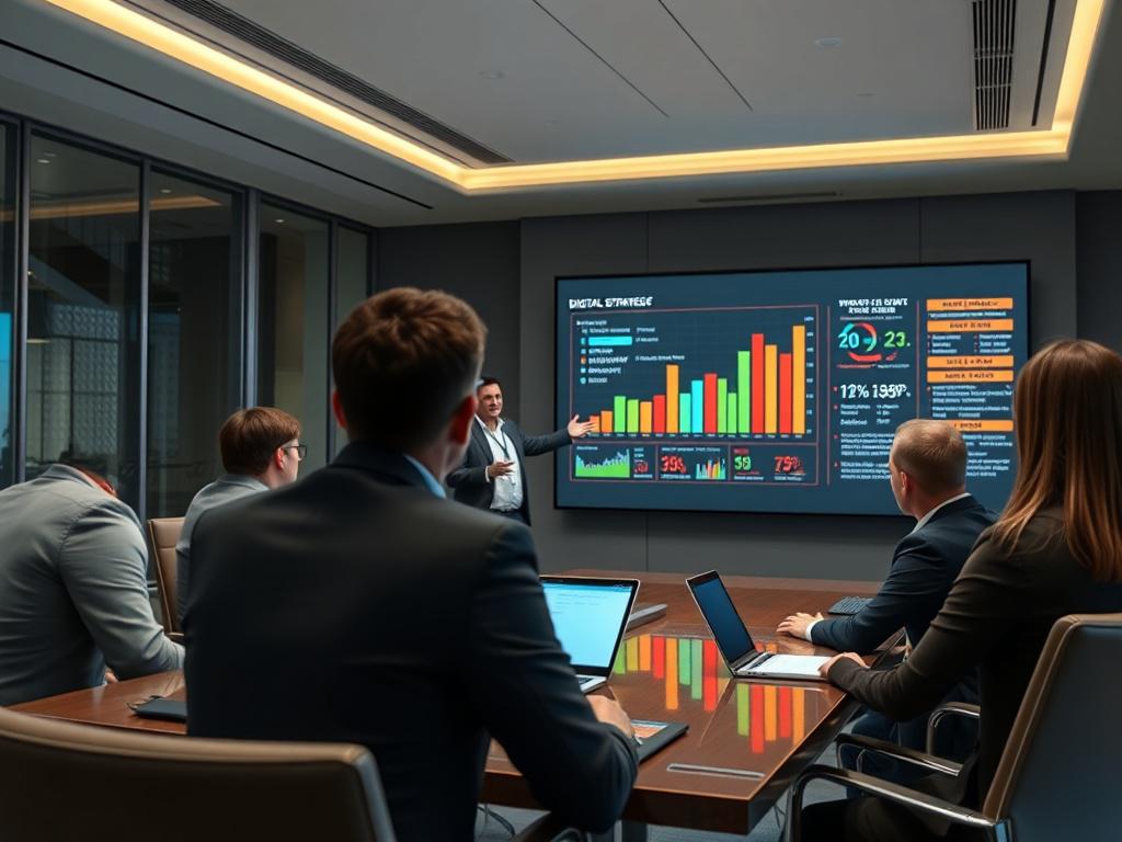 A realistic high resolution of a business consultant presenting a