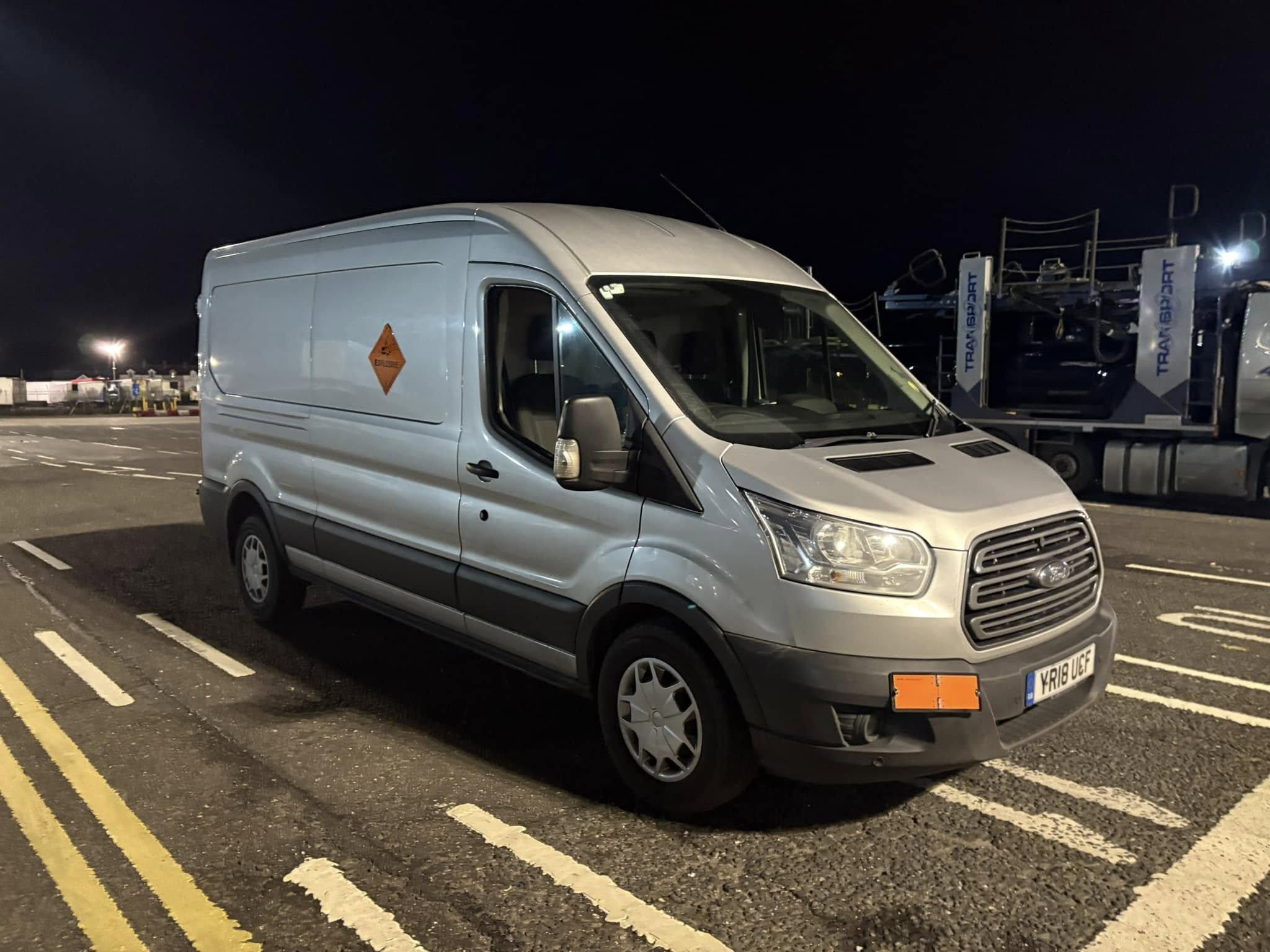 ADR-certified fleet of vehicles transporting hazardous goods safely across Europe.