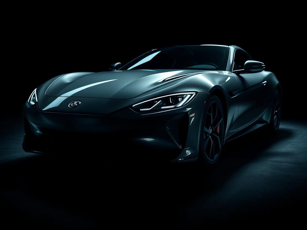 A sleek, high-resolution image showcasing a luxury car with a glossy finish, emphasizing the protective ceramic coating. The background should be dark to highlight the shine of the car, with dramatic lighting to create a high-contrast effect.