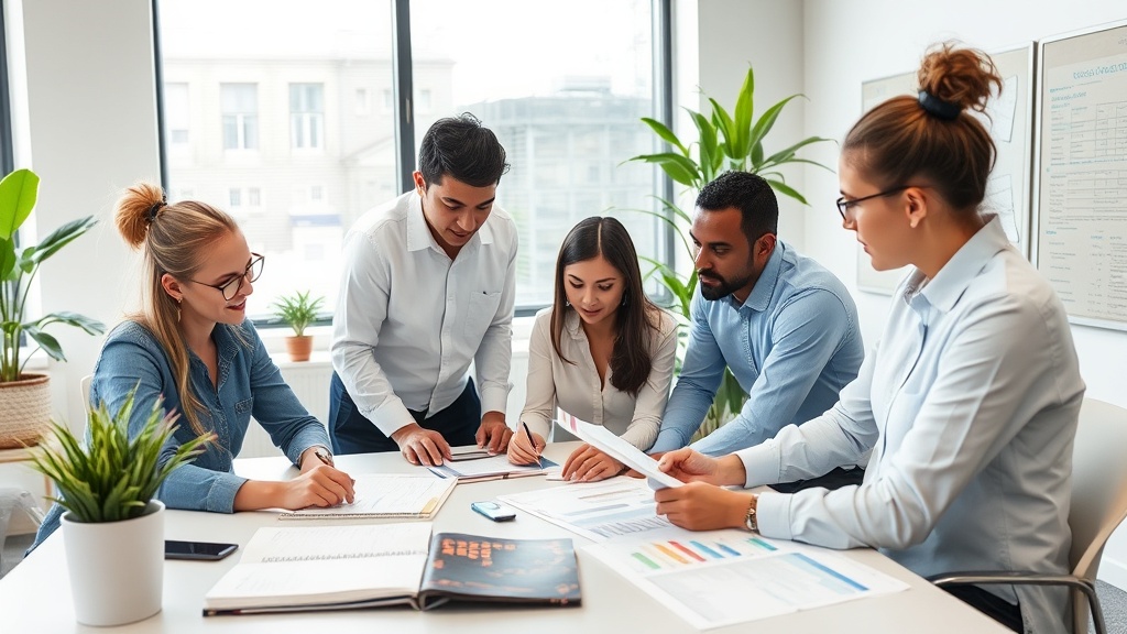 Research team analyzing water loss data and affordability statistics