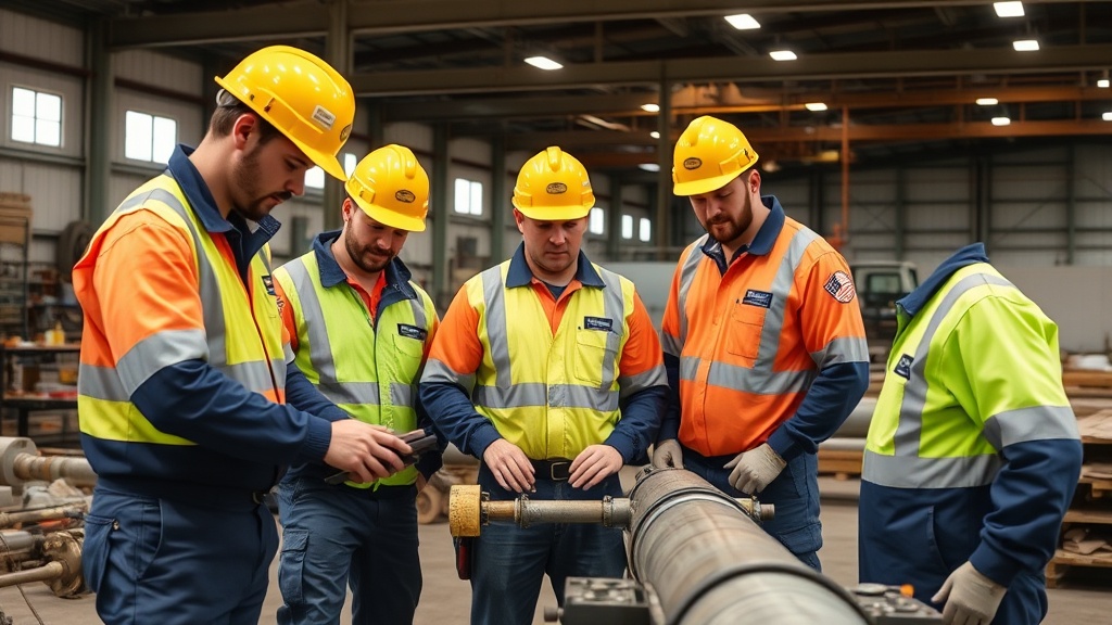 Workforce development instructor and apprentices in training
