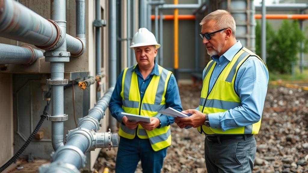 Municipal engineer inspecting water infrastructure