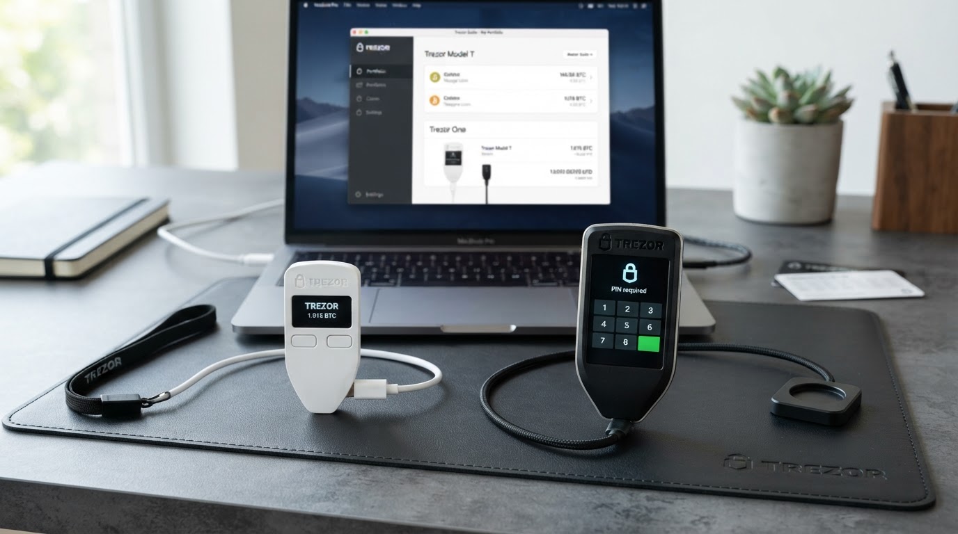 Trezor One and Model T hardware wallets