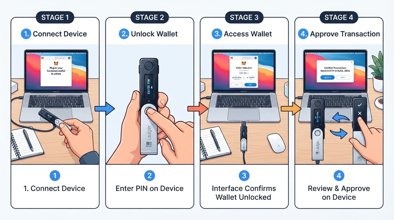 Trezor Suite connection process flow