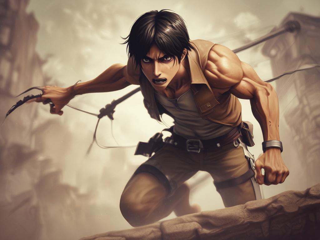 Attack on Titan, Eren Yeager, anime, action, survival