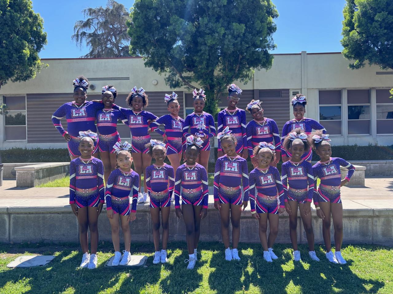Cheer team performing