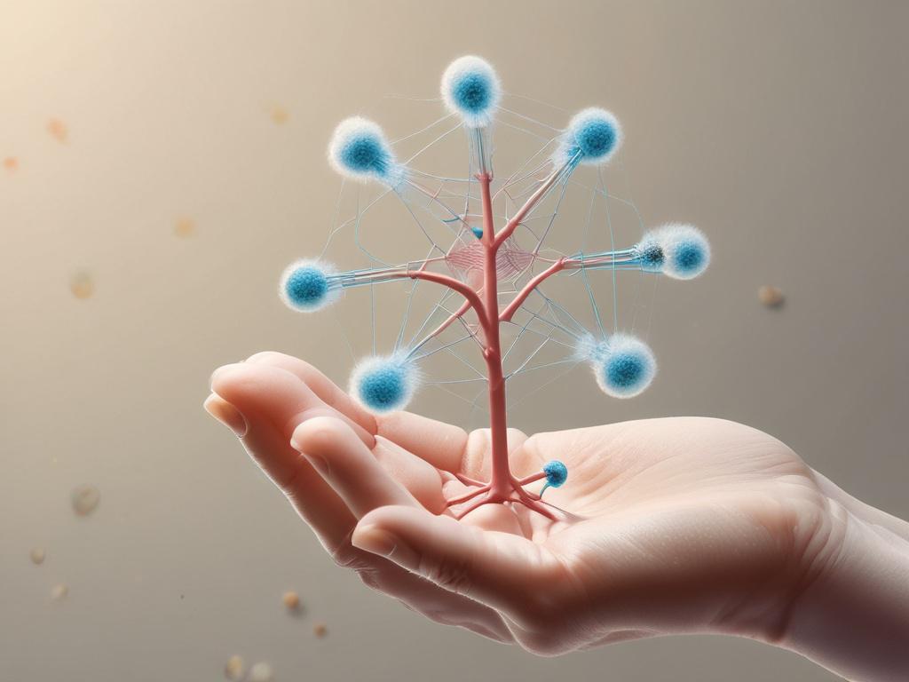 **AI Image Generation Prompt:**

Create a realistic high-resolution image that visually represents the concept of "Understanding Molecular Biology." The composition should be simple and clear, featuring a single subject at its center: a human hand delicately holding a three-dimensional model of a DNA double helix. 

The hand should be depicted in a natural skin tone, showcasing a sense of care and curiosity. The DNA model should be vibrant with colors that emphasize its structural complexity, such as shades