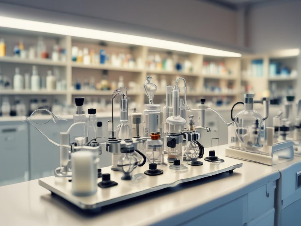 realistic high resolution image of a laboratory setting with biochemical