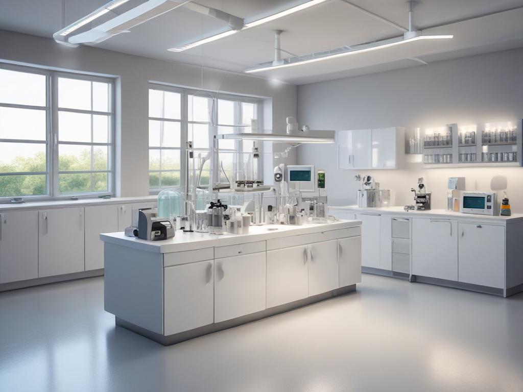 An inviting laboratory setting showcasing a single centrifuge on a countertop, illuminated by soft, diffused lighting. The background subtly displays various lab equipment, creating a focused yet calming environment. The centrifuge is the focal point, symbolizing the precision of biochemical testing.