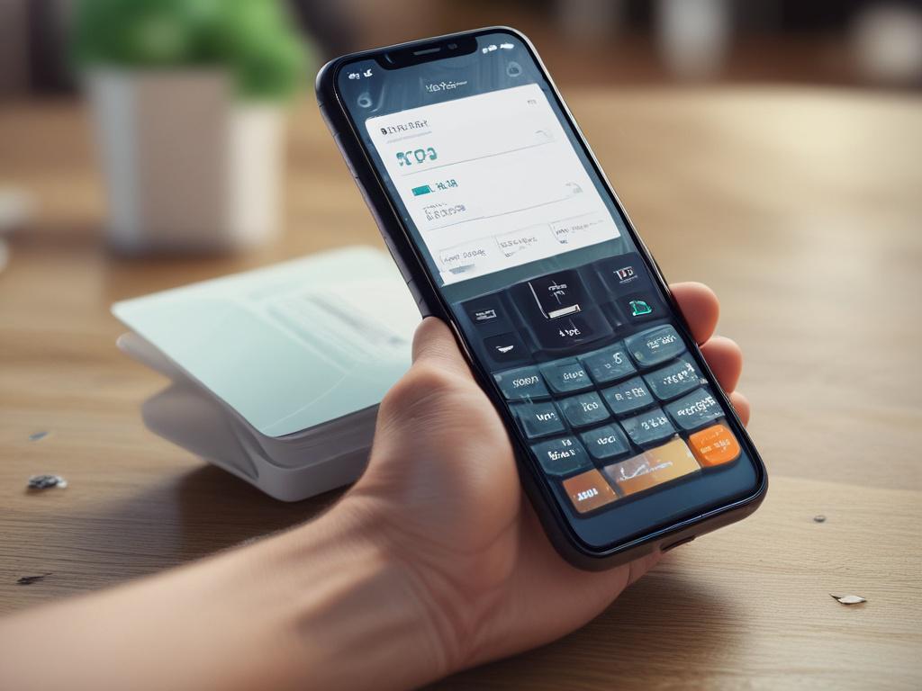A close up shot capturing a hand using a smartphone