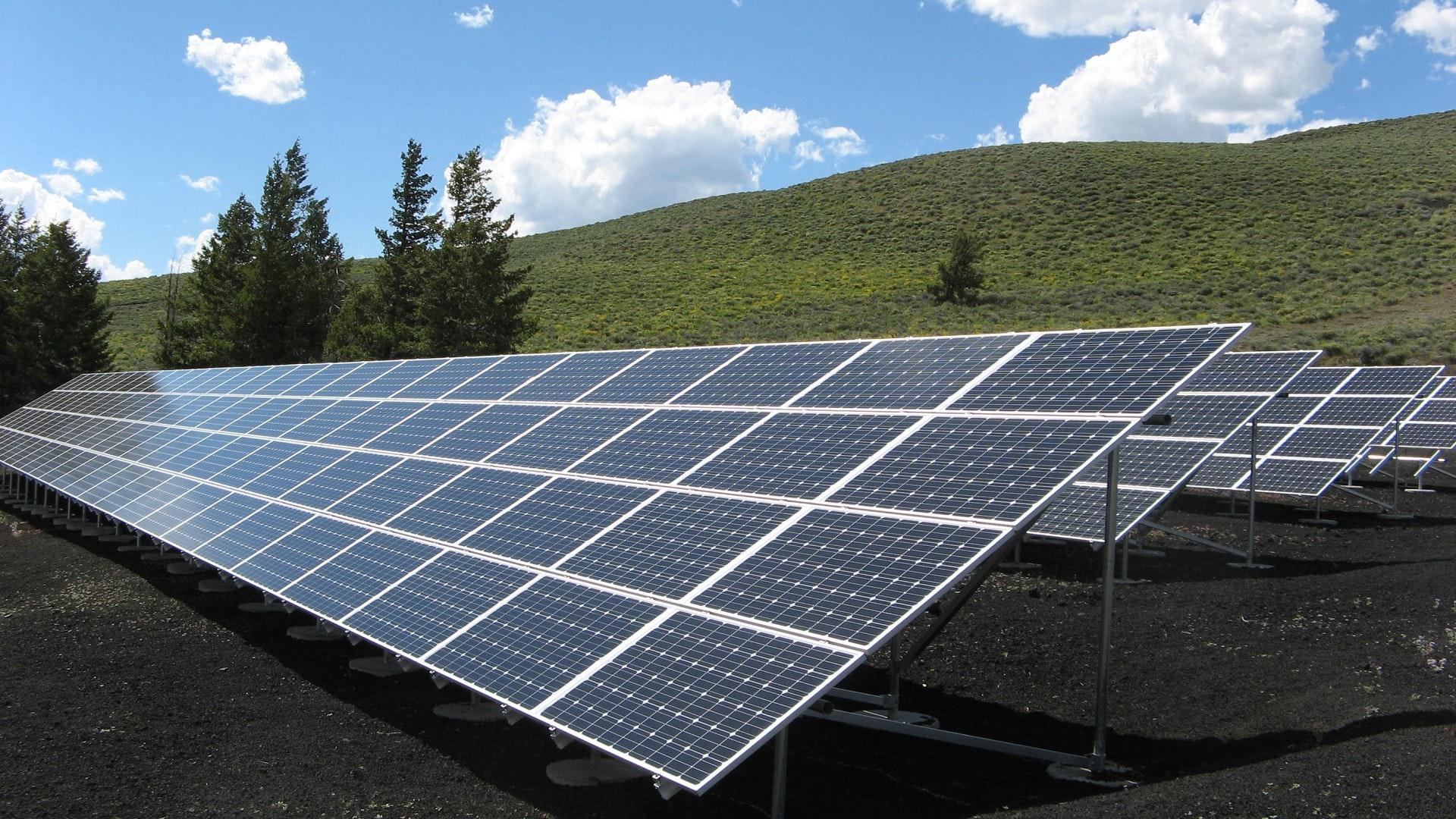 Solary array in farm