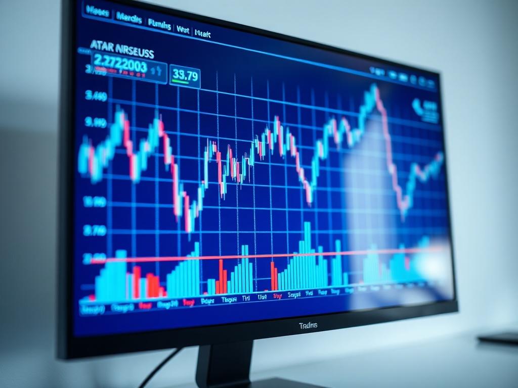 A close up shot of a high tech digital stock