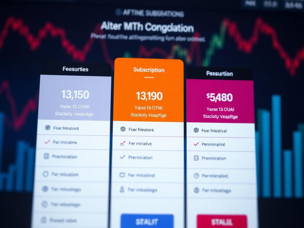 A close up shot of a pricing table showcasing three