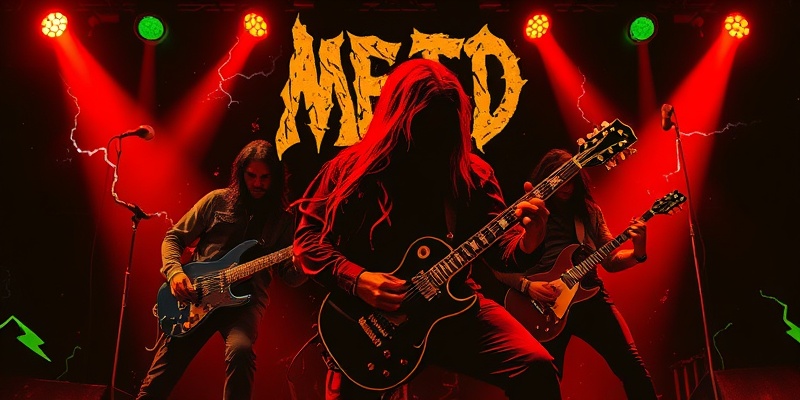 Heavy metal aesthetic with jagged graphic elements