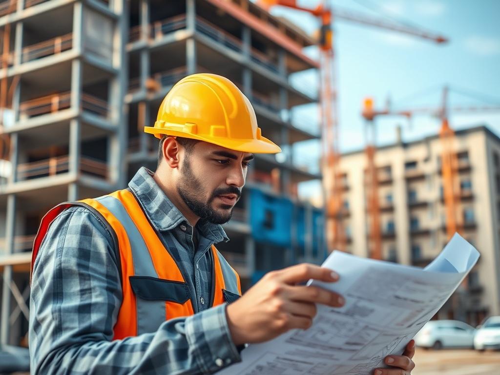 A hyper realistic close up shot of a skilled construction