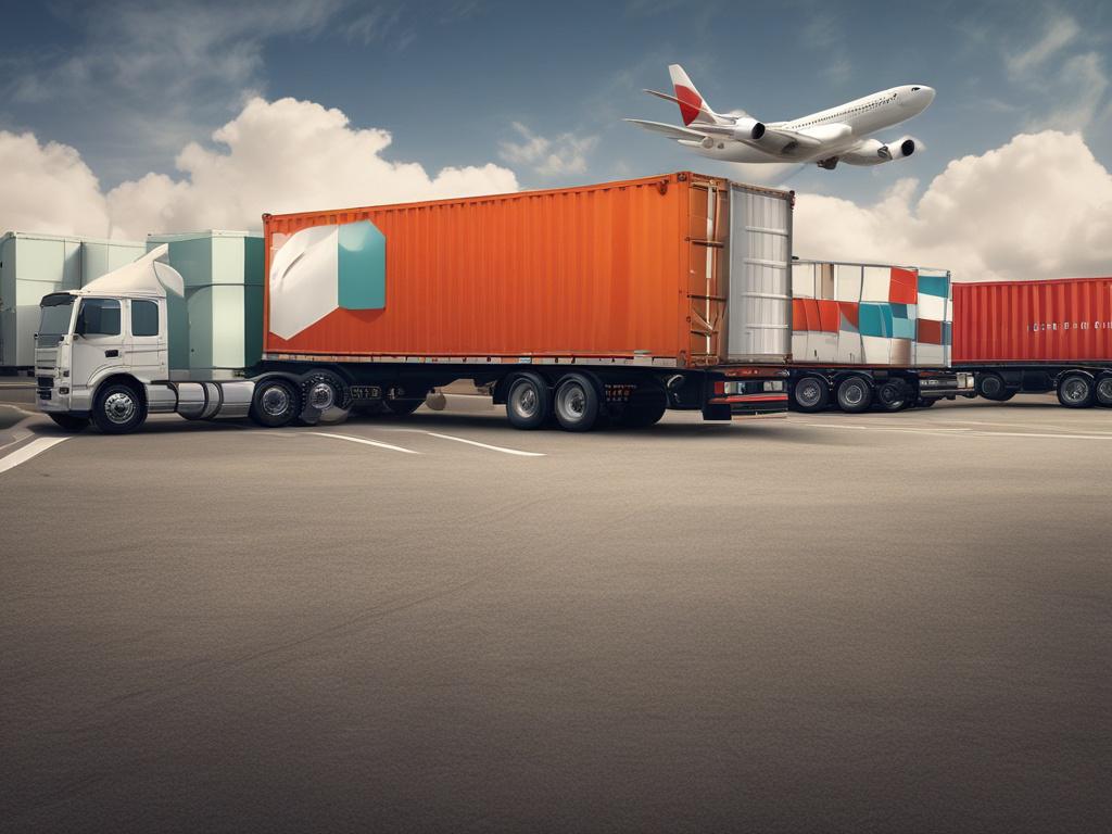 **Prompt for AI Image Generation:**

Create a high-resolution, photorealistic image that embodies the theme of digital marketing's impact on the logistics industry. The composition should be simple and clear, featuring a single, compelling subject: a focused logistics manager sitting at a sleek, modern desk in an office setting. The individual, a middle-aged person with a confident expression, is intently working on a high-tech laptop, surrounded by charts and graphs displayed on the screen that illustrate 