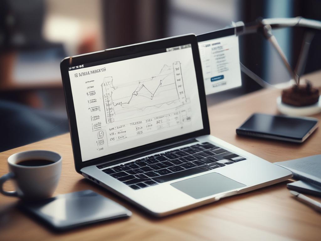 a close up of a digital marketing strategy concept, featuring