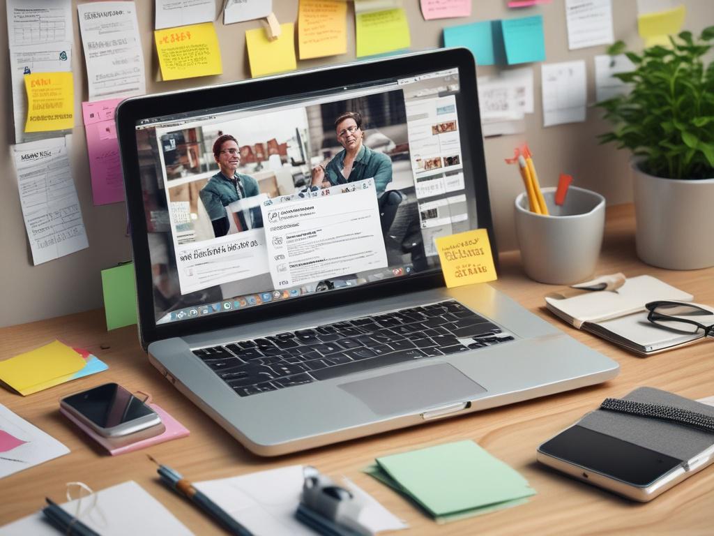 a close up of a social media management workspace, showcasing