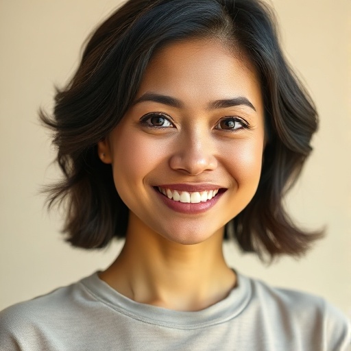 Marisol Vega, freelance UX designer, smiling in a crew-neck top