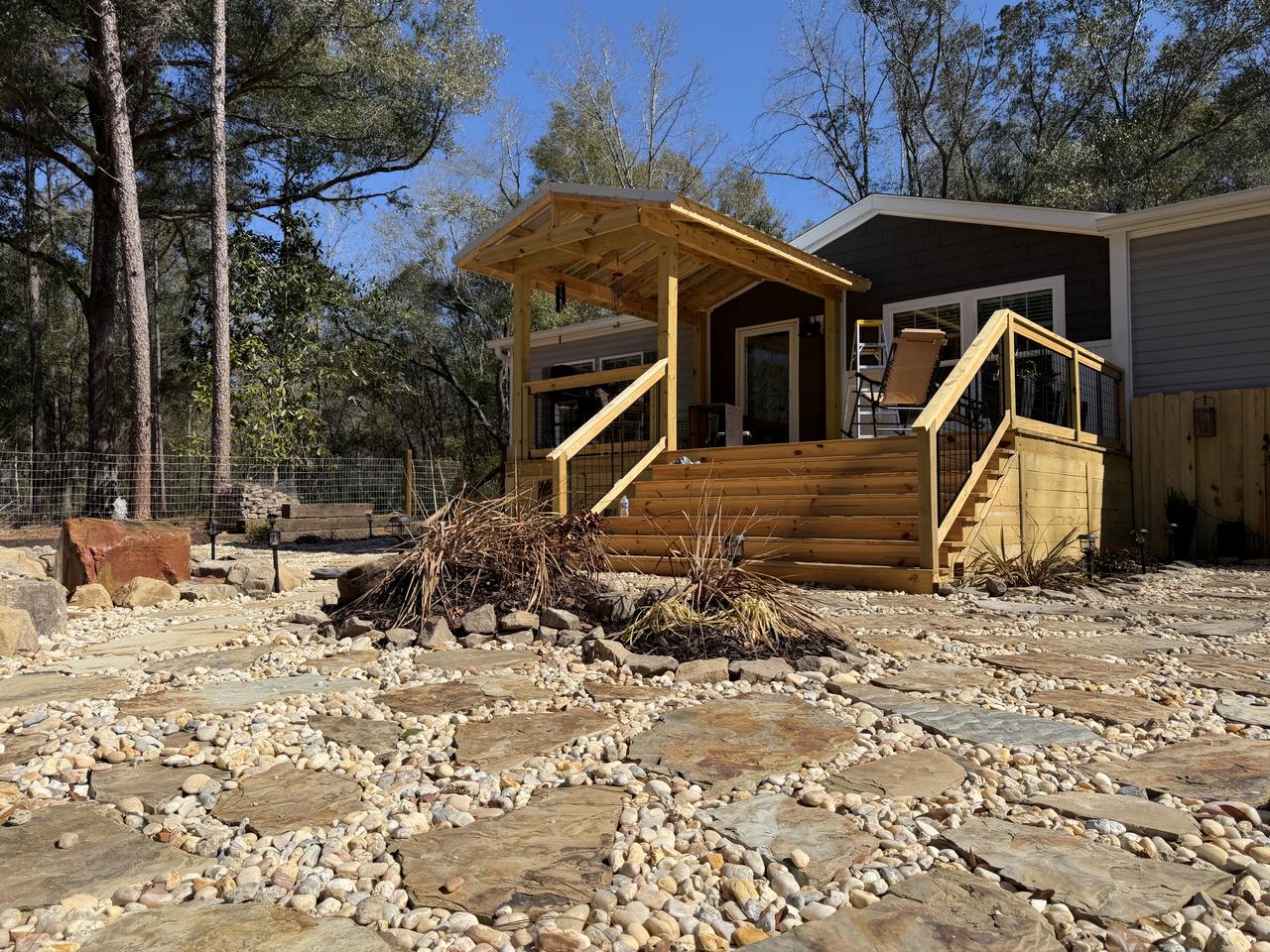 Custom deck with warm wood tones