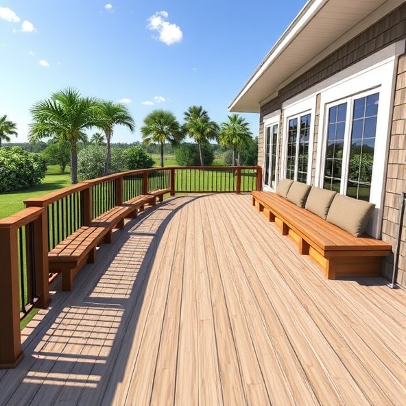 Curved modern deck