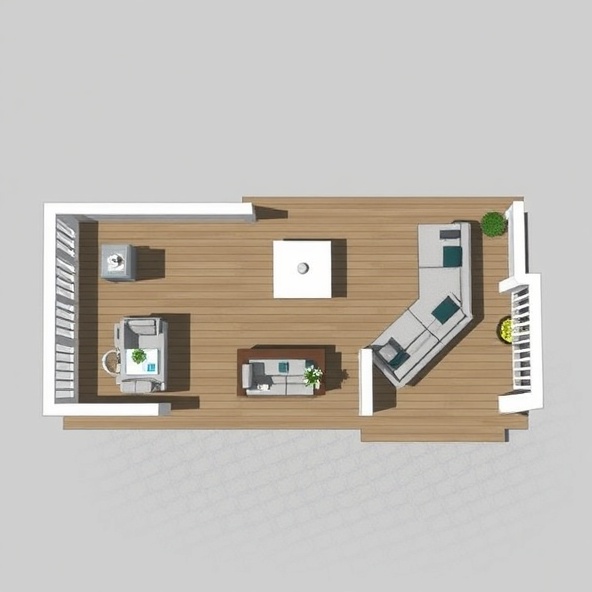 Modern L-shaped deck