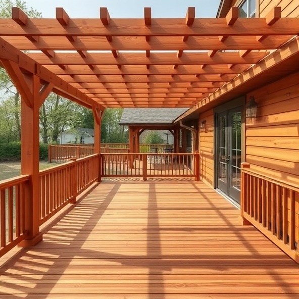 Traditional deck with pergola
