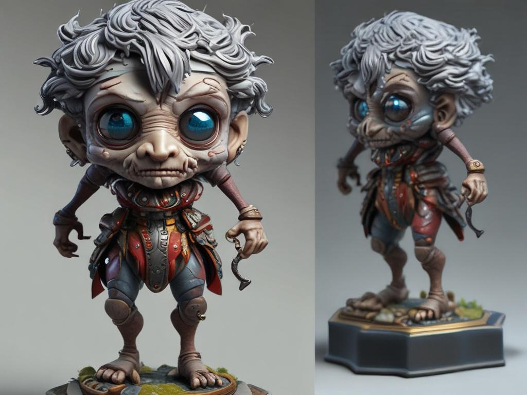 A close up, highly detailed of a beautifully painted resin